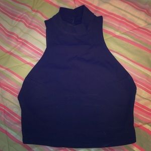 Black fitted sleeveless top